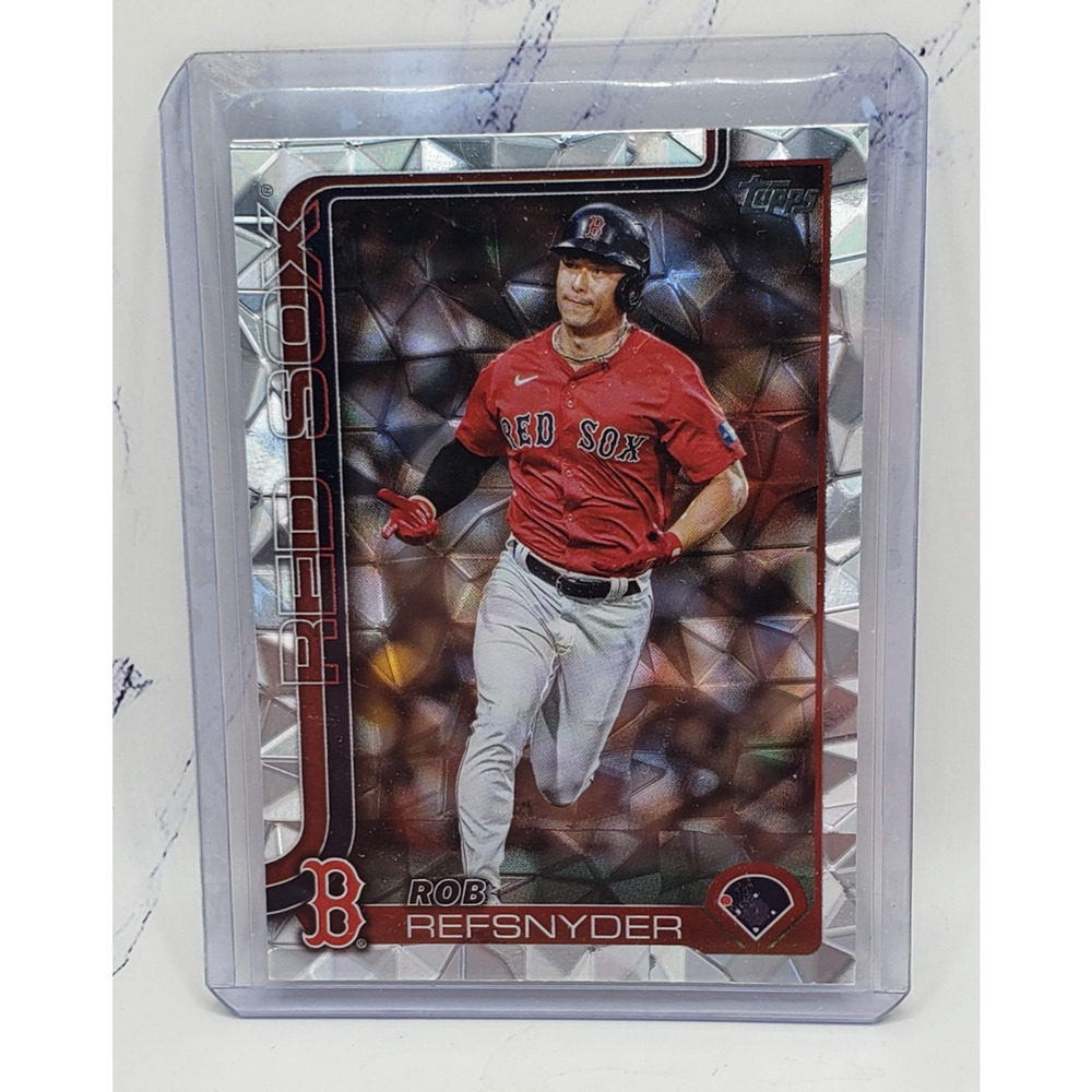 Rob Refsnyder Silver Diamante Foil 2025 Topps Series 1 Card #112 Boston Red Sox